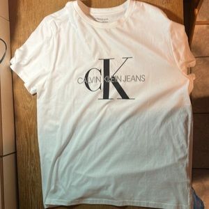 White large Calvin Klein shirt